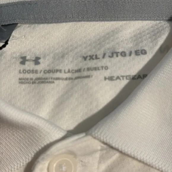 ❇️NWT❇️ Under Armour Youth White Polo Shirt - Picture 7 of 7